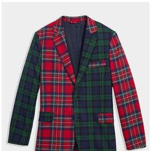 Vineyard Vines Tartan Red and Green Plaid Blazer 38R
